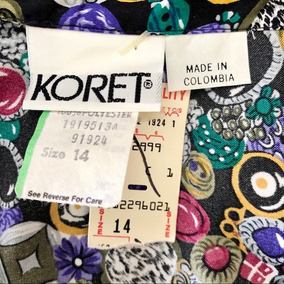 🦄VINTAGE 80s Jewel Tone Midi Skirt and Top Set - Picture 7 of 7